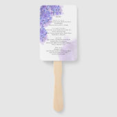 Elegant Paarse Waterverf Succulents Wedding Menu Handwaaier (Achterkant)