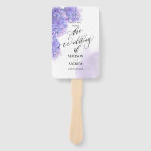 Elegant Paarse Waterverf Succulents Wedding Menu Handwaaier (Voorkant)