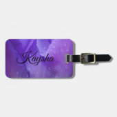 Elegant Paarse Waterverf Tulp foto Bagagelabel (Voorkant horizontaal)