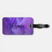 Elegant Paarse Waterverf Tulp foto Bagagelabel (Achterkant horizontaal)