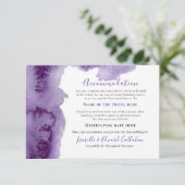 Elegant Paarse Waterverf Uitwasaccommodatie Informatiekaartje (Staand voorkant)