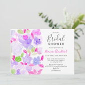 Elegant paarse waterverf vrijgezellenfeest kaart (Staand voorkant)