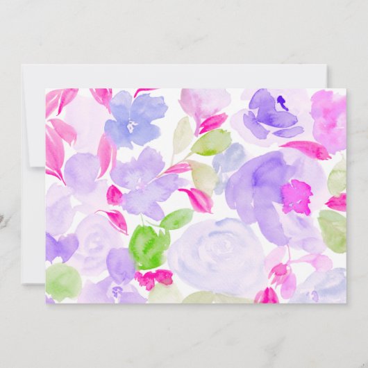 Elegant paarse waterverf vrijgezellenfeest kaart (Achterkant)