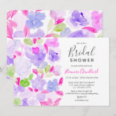 Elegant paarse waterverf vrijgezellenfeest kaart (Voorkant / Achterkant)