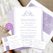 Elegant Paarse Waterverf Wedding Monogram RSVP
