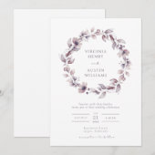 Elegant Paarse Weddenschap Kaart (Voorkant / Achterkant)