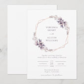 Elegant Paarse Weddenschap Kaart (Voorkant / Achterkant)