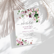 Elegant Paarse wilde bloemen bruiloft