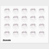 Elegant Paarse Winter Floral Engagement Ronde Sticker (Vel)