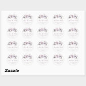 Elegant Paarse Winter Floral Sparen de datum Stick Ronde Sticker (Vel)
