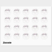 Elegant Paarse Winter Gray Wedding Favor Sticker (Vel)
