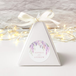 Elegant Paarse Wisteria Flowers Ronde Sticker
