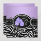 Elegant Paarse Zebra Baby shower van lavendel Kaart (Voorkant / Achterkant)