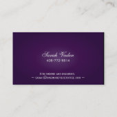 Elegant Paarse & Zilveren Kroon Lijst Visitekaartje (Achterkant)