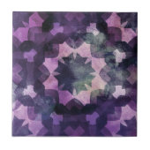 Elegant Paarse zwart complex geometrisch patroon Tegeltje (Voorkant)