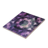 Elegant Paarse zwart complex geometrisch patroon Tegeltje (Zijkant)