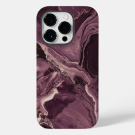 Elegant Paarse Zwart Marmer Cool Case-Mate iPhone 14 Pro Hoesje