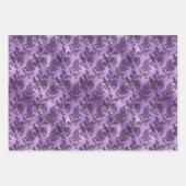 Elegant Paarse zwarte bloemenkool Inpakpapier Vel (Voorkant 3)