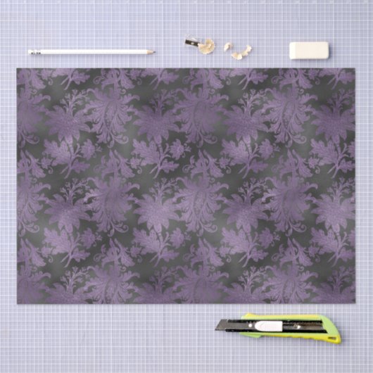 Elegant Paarse zwarte bloemenkool Tissuepapier (Craft)