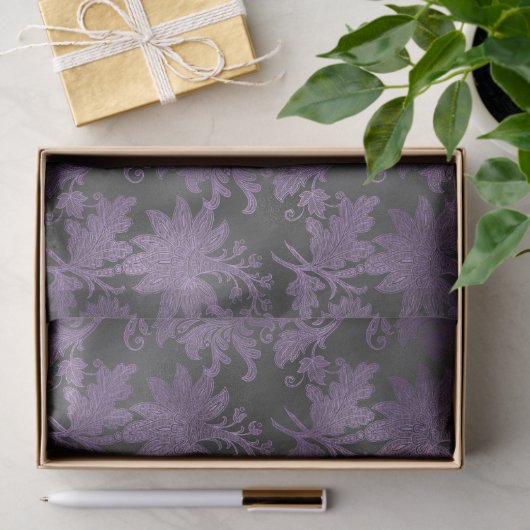 Elegant Paarse zwarte bloemenkool Tissuepapier (Geschenk)