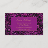 Elegant Paarse zwarte luipaard printplaat Visitekaartje (Achterkant)