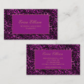 Elegant Paarse zwarte luipaard printplaat Visitekaartje (Voorkant / Achterkant)