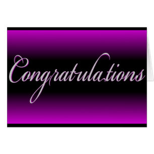 Elegant paarse zwarte vervaring Gefeliciteerd