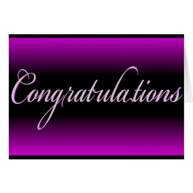 Elegant paarse zwarte vervaring Gefeliciteerd (Voorkant Horizontaal)