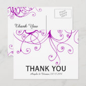 Elegant Paarse zwembroeken bruiloft Dank je Briefkaart (Voorkant / Achterkant)