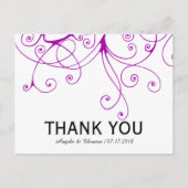 Elegant Paarse zwembroeken bruiloft Dank je Briefkaart (Voorkant)