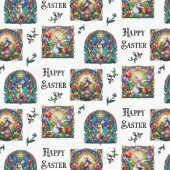 Elegant Paashaas Glas in lood Tissuepapier