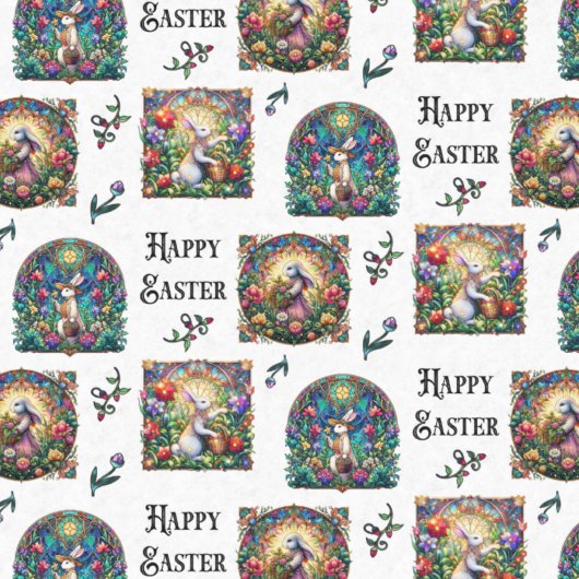 Elegant Paashaas Glas in lood Tissuepapier