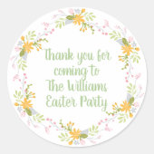 Elegant paaspaasgroene Floral - Aangepaste partij Ronde Sticker (Voorkant)