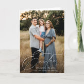 Elegant Paasveroudering 3 Foto Feestdagen Kaart (Voorkant)