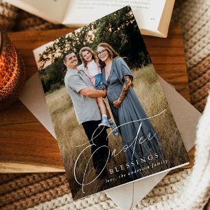 Elegant Paasveroudering 3 Foto Feestdagen Kaart