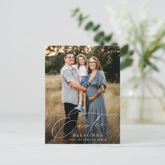 Elegant Paasverslaafden 2 Fotovakantie Feestdagenkaart (Staand voorkant)