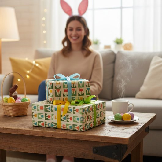 Elegant paaswrapping papier met Abstract voorjaar