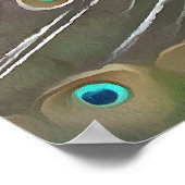 Elegant pacock in blauw met gepantserde staart poster (Hoek)