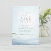 Elegant Painted Beach Wedding Photo Save the Date Kaart (Staand voorkant)