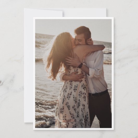 Elegant Painted Beach Wedding Photo Save the Date Kaart (Achterkant)