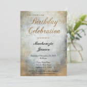 Elegant Painted Copper Birthday Party Invitation Kaart (Staand voorkant)