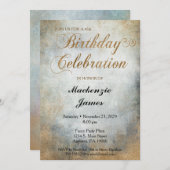 Elegant Painted Copper Birthday Party Invitation Kaart (Voorkant / Achterkant)