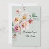 Elegant Painted Floral Surprise 40th Birthday  Kaart (Achterkant)