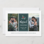 Elegant Painted Holly | Kerstfoto met huwelijk Feestdagenkaart (Voorkant)