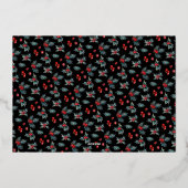 Elegant Painted Holly Two Photo Merry Kerstmis Folie Feestdagenkaart (Achterkant)