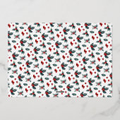 Elegant Painted Holly Two Photo Prettige feestdage Folie Feestdagenkaart (Achterkant)