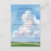 Elegant Painted Landscape Blue Sky Clouds Wedding Informatiekaartje (Voorkant)