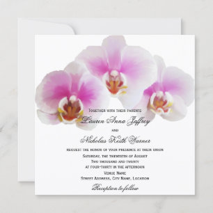 Elegant Painted Orchids Wedding Kaart