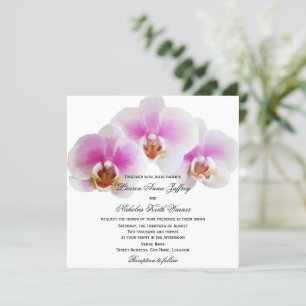 Elegant Painted Orchids Wedding Kaart
