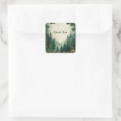 Elegant Painterly Pine Forest Rustic Woodland Vierkante Sticker (Tas)